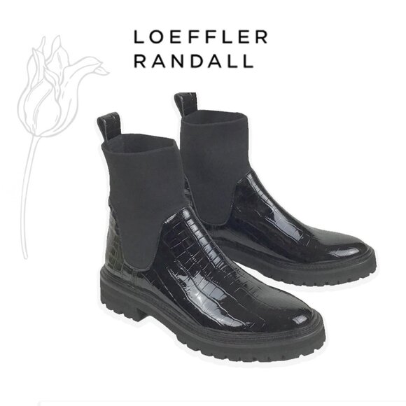 Loeffler Randall Patent Leather Mid-Calf Chelsea Boots - Picture 1 of 14